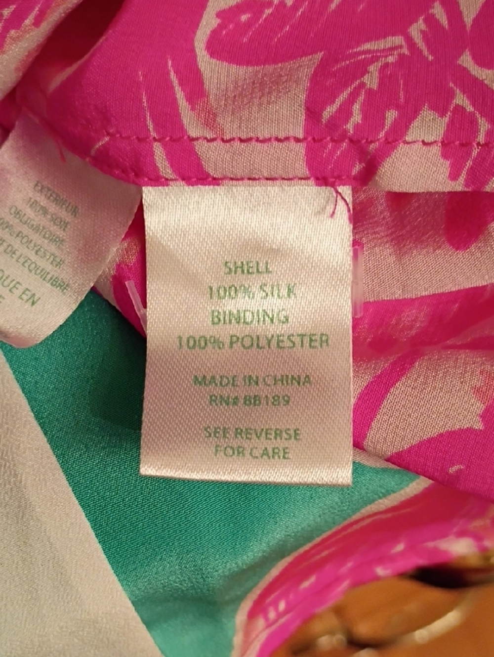 Lilly Pulitzer Pink Floral Tank with Teal Center - Picture 10 of 12